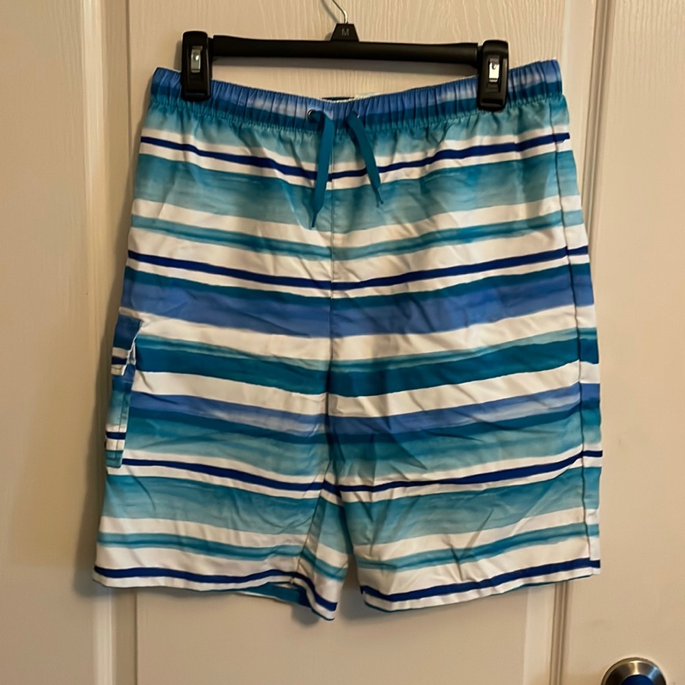 Striped swim trunks